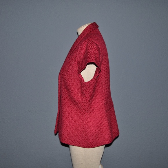 COLDWATER CREEK Cranberry Pebbled Boucle Jacket - Picture 4 of 8